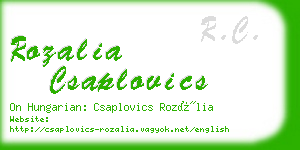 rozalia csaplovics business card